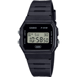 Casio Ψηφιακό Ανδρικό Ρολόι Χρονογράφος με Γκρι Λουράκι F-91WB-8AEF