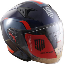 Str Sting Blue Red Κράνος Μηχανής Jet 1380gr