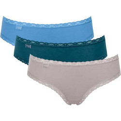 Sloggi 24/7 Weekend Βαμβακερά Γυναικεία Slip με Δαντέλα 3Pack 10198004-V010