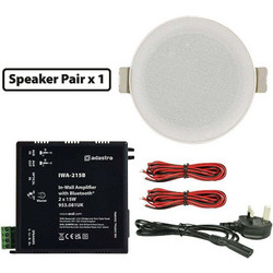 Adastra 2xOD5-W4+IWA230B Σετ Παθητικά Ηχεία Οροφής 35W Αδιάβροχα IP35 με Bluetooth Λευκά