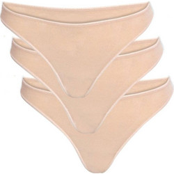 Minerva Βαμβακερά Γυναικεία Slip Χωρίς Ραφές Μπεζ 3Pack 90-81341-003