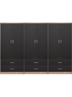 HomeMarkt Εξάφυλλη Ντουλάπα Ρούχων Reina Sonoma 240x42x181cm HM21060.03