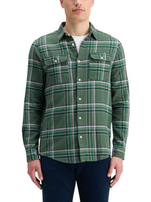 Scotch & Soda Flannel Ανδρικό Πουκάμισο Βαμβακερό Καρό Μακρυμάνικο Κανονική Γραμμή Πράσινο 178717-6481