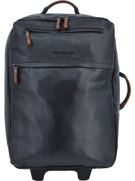 Leather 100 60-BAG-T5242-1 Βαλίτσα Καμπίνας 48x34x20cm με 2 Ρόδες Μαύρη