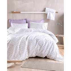 Rythmos Σετ Σεντόνια King Size Βαμβακερά 270x290 Symbol Blaze Λευκό