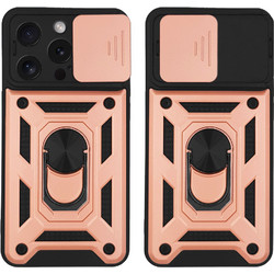 Sonique Ring Armor CamPro Back Cover Rose Gold (iPhone 15 Pro)