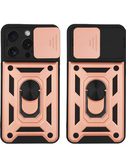 Sonique Ring Armor CamPro Back Cover Rose Gold (iPhone 15 Pro)