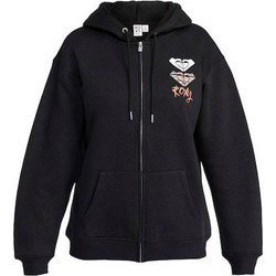 Roxy Surf Stoked Γυναικεία Ζακέτα Φούτερ Μακριά με Κουκούλα και Φερμουάρ Μαύρη ERJFT04853-KTA0