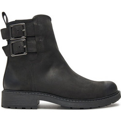 Clarks Orinoco 2 Bay Γυναικεία Μποτάκια Αστραγάλου Δερμάτινα Μαύρα με Χοντρό Χαμηλό Τακούνι 26178858