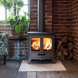 Charnwood All New Island I Pewter Ατσάλινη Ξυλόσομπα Αερόθερμη 7kW