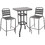 HomeMarkt Laura Σετ Μπαρ Κήπου Αλουμίνιο 3τμχ Γκρι HM21054.01