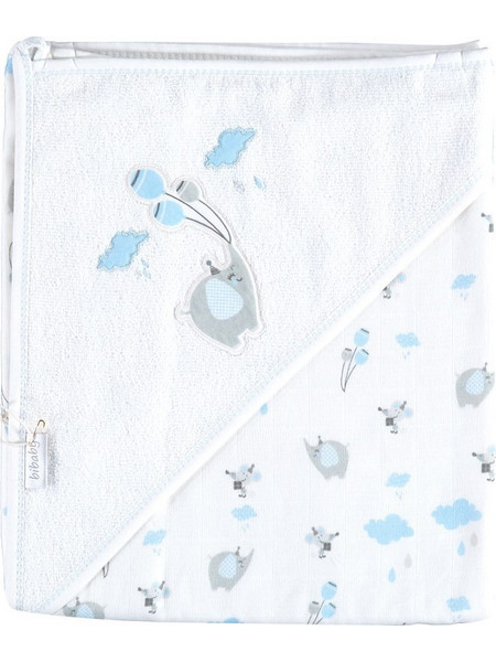 BiBaby Elephant Πάνα Αγκαλιάς από Μουσελίνα Γαλάζια 75x75cm 66305