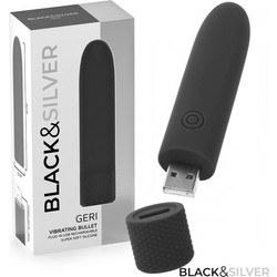 Black & Silver Geri Bullet Black 10cm