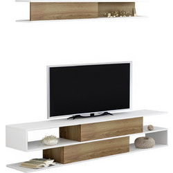 HomeMarkt Έπιπλο Τηλεόρασης Ξύλινο Άσπρο Μ181xΠ31.5xΥ39.6cm Birgitta HM8903.11
