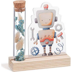 Parisis Μπομπονιέρα Βάπτισης Καδράκι Ρομπότ από Plexiglass & Ξύλο 03055101