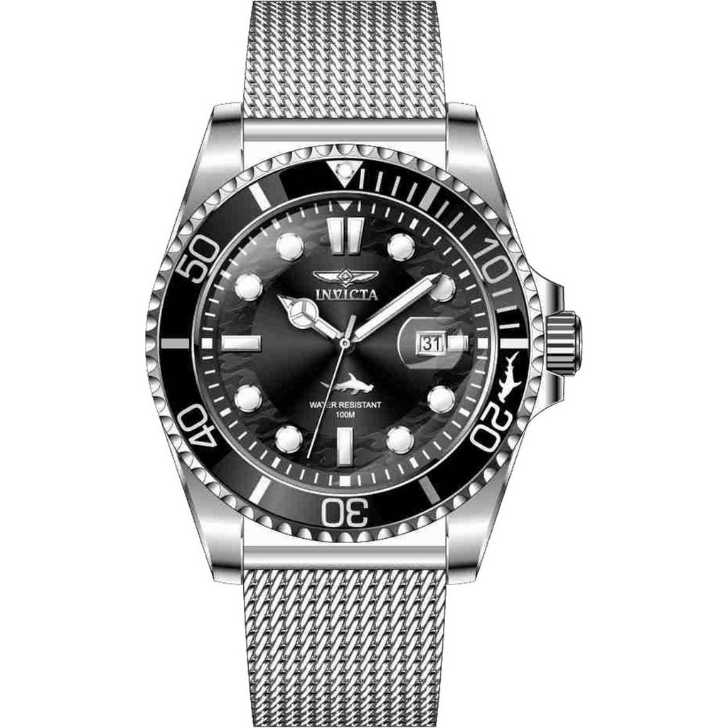 Invicta Pro Diver Ανδρικό Ρολόι με Ασημί Μεταλλικό Μπρασελέ 47172