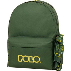 Polo Original Double Scarf Σχολική Τσάντα Πλάτης Γυμνασίου - Λυκείου Χακί 901235-6271
