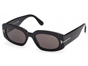 Tom Ford FT1187 01A Ανδρικά Γυαλιά Ηλίου Οβάλ Κοκάλινα Μαύρα με Μαύρο Φακό