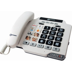 Geemarc Telecom PhotoPhone 100 Ενσύρματο Τηλέφωνο με Ανοιχτή Ακρόαση για Ηλικιωμένους Λευκό