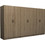 Megapap Εξάφυλλη Ντουλάπα Ρούχων Victoria Καρυδί 300x60x181cm GP100-0095,3