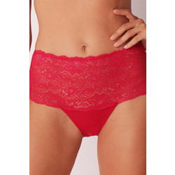 Cotonella Xmas Ψηλόμεσο Γυναικείο Slip με Δαντέλα Κόκκινο ED495-00007