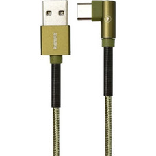 Remax RC-119a Angle 90° Braided USB-A to USB-C 1m Green