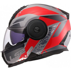 LS2 FF902 Scope II Oxyd Gloss Grey Red Κράνος Μηχανής Flip-Up 1750gr