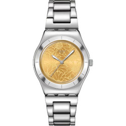 Swatch Petal Γυναικείο Ρολόι με Ασημί Μεταλλικό Μπρασελέ YLS236G
