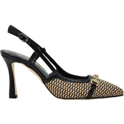 Fardoulis Γόβες Slingback με Λεπτό Ψηλό Τακούνι Μαύρες Μπεζ 749-61