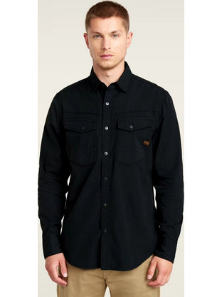 G-Star RAW Ανδρικό Πουκάμισο Βαμβακερό Μακρυμάνικο Κανονική Γραμμή Μαύρο D25223-D385-D418