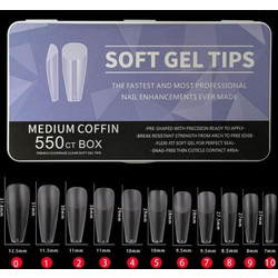 Soft Gel Coffin Tips Νυχιών 550τμχ