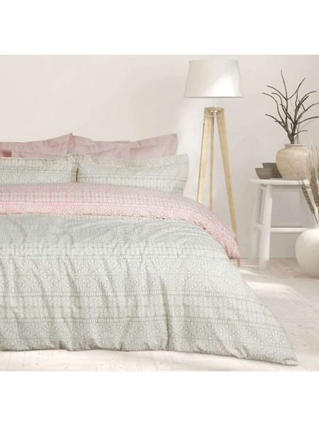 Das Home Σετ Σεντόνια Υπέρδιπλα Βαμβακερά 240x260 Happy 9674 Grey Rose