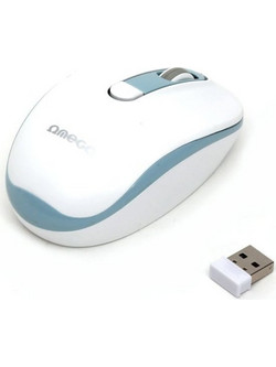 Omega OMO220WB Ασύρματο Ποντίκι White Light Blue