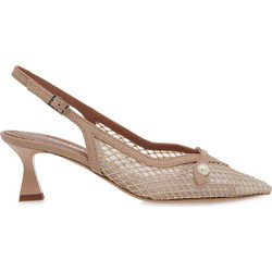 La Martina Γόβες Slingback Δερμάτινες με Λεπτό Ψηλό Τακούνι Nude U494B10438M2