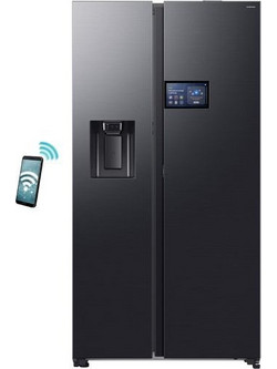 Samsung RS90F64EDFEF Ψυγείο Ντουλάπα 621lt Υ178.4xΠ91.2xΒ91cm Μαύρο