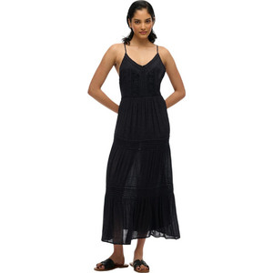 Superdry Midi Καλοκαιρινό Καθημερινό Φόρεμα Μεταξωτό Μαύρο W8011908A-02A Superdry Midi Καλοκαιρινό Καθημερινό Φόρεμα Μεταξωτό Μαύρο W8011908A-02A