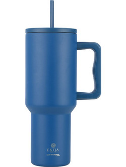 Estia Straw Tumbler XL Save The Aegean Denim Blue 1.2lt