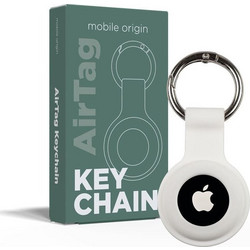 Mobile Origin AirTag Keychain White