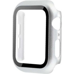 DTNO.1 Θήκη Σιλικόνης με Προστασία Οθόνης για Apple Watch 4 / 5 / 6 / 7 / 8 / 9 / SE 45mm Ασημί
