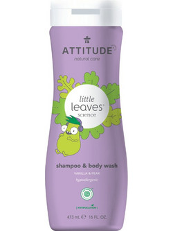 Attitude Little Leaves Vanilla & Pear Παιδικό Φυτικό Σαμπουάν & Αφρόλουτρο για Επανόρθωση 473ml