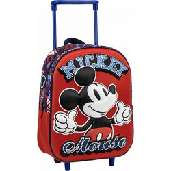 Cerda Mickey Σχολική Τσάντα Τρόλεϊ Νηπιαγωγείου Κόκκινη 2100006180
