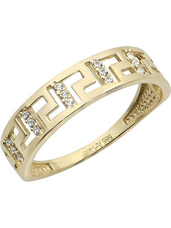 Million Diamonds Γυναικείο Δαχτυλίδι Μαίανδρος από Xρυσό 14K με Ζιργκόν RZ22130