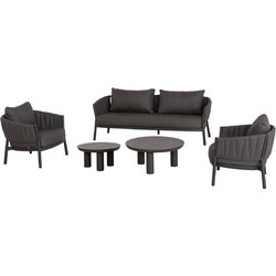 HomeMarkt Shanks Σετ Σαλόνι Κήπου Ύφασμα 5τμχ Γκρι HM6206.01