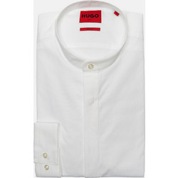Hugo Ανδρικό Πουκάμισο Βαμβακερό Μακρυμάνικο Slim Fit Λευκό 50539772-199