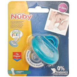 Nuby Natural Flex Cherry Πιπίλα Σιλικόνης 6-36m Aqua