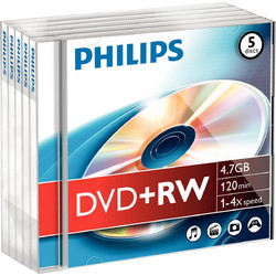 Philips DW4S4J05F/10 Εγγράψιμα DVD+RW 4x 4.7GB 5τμχ