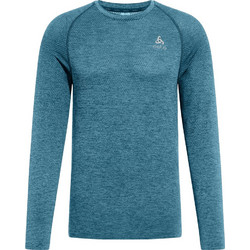 Odlo The Essentials Seamless Long Sleeve Running Ανδρικό Αθλητικό T-Shirt Πετρόλ 313932-20837