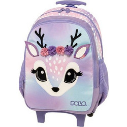 Polo Junior Bibi Deer Σχολική Τσάντα Τρόλεϊ Νηπιαγωγείου Λιλά 907076-8353