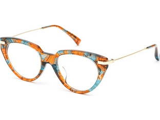 AM Eyewear O73-FT Γυναικείος Σκελετός Γυαλιών Οράσεως Κοκάλινος Μεταλλικός Χρυσός Πολύχρωμος