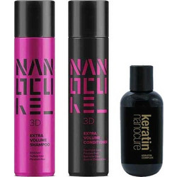 Keratin Nanocure 3D Extra Volume Σετ Περιποίησης Μαλλιών με Κερατίνη Conditioner 500ml + Serum 150ml + Σαμπουάν 500ml